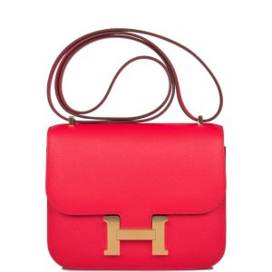 Hermès Bag Constance Mini 18 Rouge de Coeur Epsom Gold Hardware