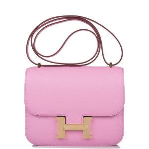 Hermès Constance Mini 18 Mauve Sylvestre Epsom Permabrass Hardware