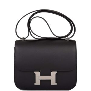 Hermès Constance Mini 18 Black Swift Epsom Palladium Hardware