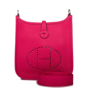 Hermès Evelyne TPM Rose Mexico Clemence Palladium Hardware
