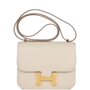 Hermès Constance 18 Craie Epsom Gold Hardware