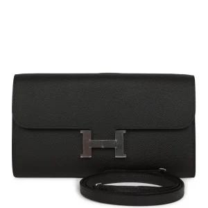 Hermès Constance Wallet To Go Black Epsom Palladium Hardware