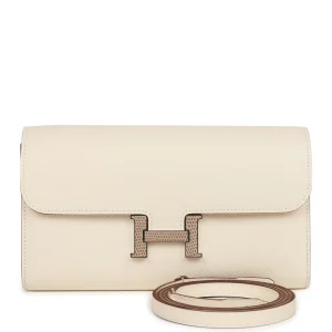 Hermès Constance Wallet To Go Nata Epsom and Lizard Palladium Hardware