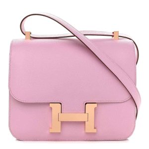 Hermès Constance 24 Mauve Sylvestre Epsom Rose Gold Hardware