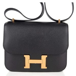 Hermès Constance Mirror 18 Black Epsom Gold hardware