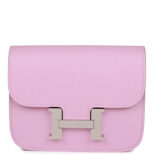 Hermès Constance Slim Wallet Mauve Sylvestre Epsom Palladium Hardware