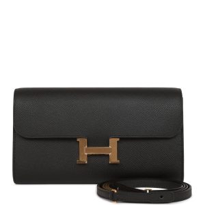 Hermès Constance Wallet To Go Black Epsom Gold Hardware