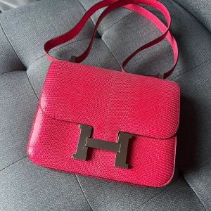 Hermès Constance  24 Rose Extreme I6 Lizard D