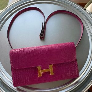 Hermès Constance To Go Rose Scheherazade J5 Alligator Matt Z