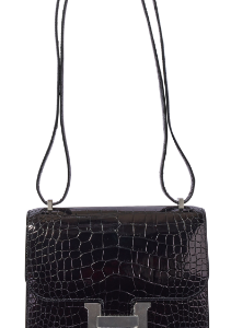 Hermès Constance  18 Black 89 Alligator Shiny Y
