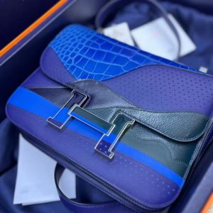 Hermès Constance Endless Road 24 Blue Encre M3, Blue Nuit 2Z, Blue Zellige I7, Vert Cypres 6O Alligator Shiny, Lizard, Swift Y