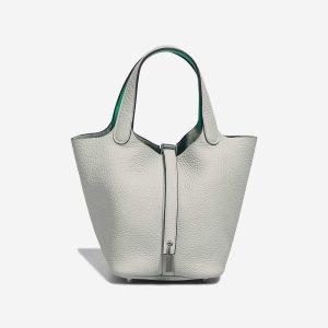 Hermès Picotin  18 Gris Neve 0W, Vert Comics 0Z Clemence 2023 B