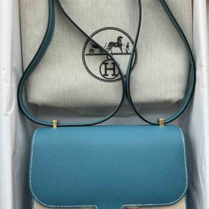 Hermès Constance  18 Blue Jean  75 Epsom W