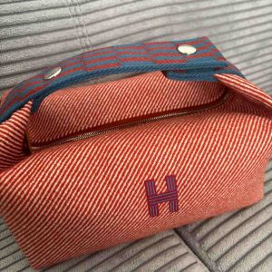 Hermès Bride a Brac  PM. Rouge Tomate S5 Toile 2024