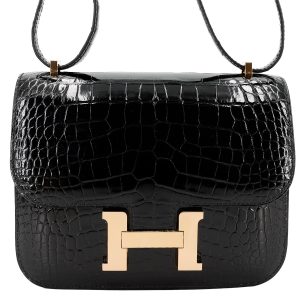 Hermès Constance  18 Black 89 Alligator Shiny 2023 U