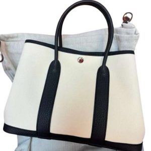 Hermès Garden Party  30 Black 89, Ecru Toile, Negonda 2024 W