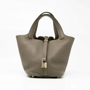 Hermès Picotin  18 Gris Etain 8F Clemence 2016 X
