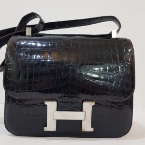 Hermès Constance  24 Blue Marine 78 Niloticus Crocodile Shiny 2014 R
