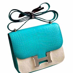 Hermès Constance  Blue Paon  7F Alligator Matt 2018 C