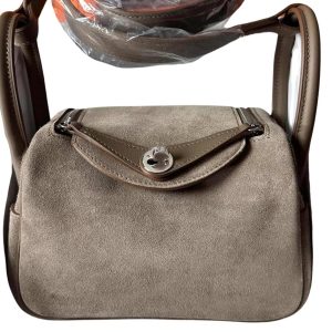 Hermès Lindy  Mini Etoupe  18, Gris Calliou Grizzly, Swift 2024 W