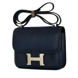 Hermès Constance Bicolor 18 Denim Fonce, Indigo Aizome Lizard 2024 U