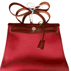 Hermès Herbag Zip 31 Rouge Grenat K1 Toile, Vache Hunter 2015 T