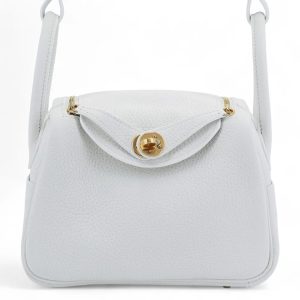 Hermès Lindy  Mini New White 0U Clemence 2024 W