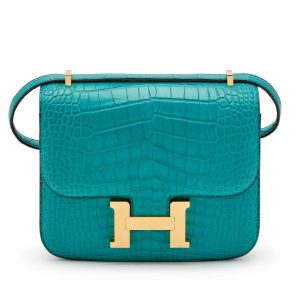 Hermès Constance  18 Blue Paon  7F Alligator Matt 2018 C