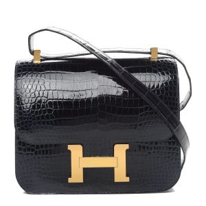 Hermès Constance  24 Blue Marine 78 Alligator Shiny 2017 A