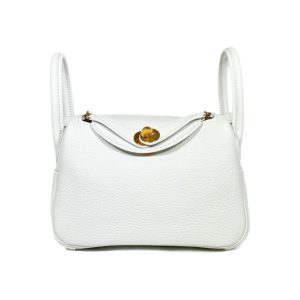 Hermès Lindy  Mini White 01 Clemence 2024 W