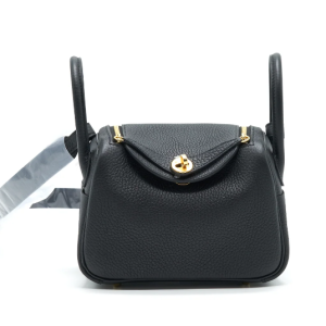 Hermès Lindy  Mini Black 89 Clemence 2021 Z