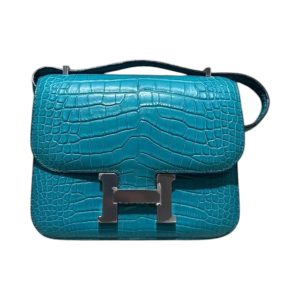 Hermès Constance  18 Blue Paon  7F Alligator Matt 2016 X