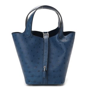 Hermès Picotin  18 Blue Deep S4 Ostrich 2016 X