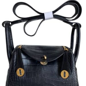 Hermès Lindy  Mini Black 89 Alligator Matt 2024 W
