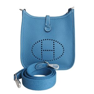 Hermès Evelyne  Mini Blue Jean  75 Clemence 2024 W