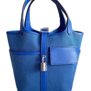 Hermès Picotin Cargo 18 Blue Egee, Blue Royale 08 Swift, Toile 2022 U