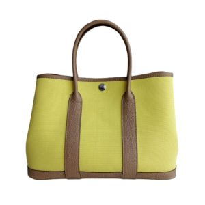 Hermès Garden Party  30 Biscuit 01P, Jaune Citron 9N Negonda, Toile 2023 B