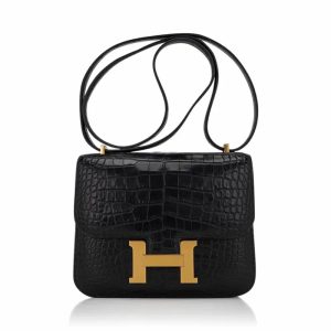 Hermès Constance Mirror 18 Black 89 Alligator Matt 2023 B