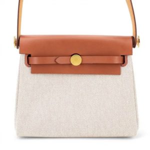 Hermès Herbag  Mini Ecru, Fauve 34 Swift, Toile 2024 W