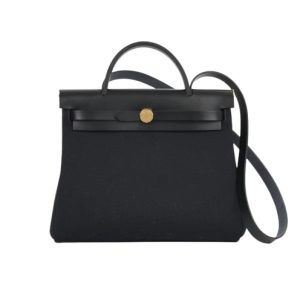Hermès Herbag  Mini Black 89 Swift, Toile 2024 W