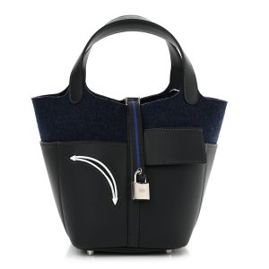 Hermès Picotin  18 Blue Nuit 2Z, Caban 3Y Swift, Wool 2024 W