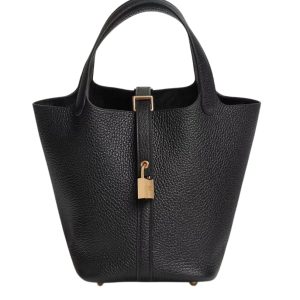 Hermès Picotin  18 Black 89 Clemence 2025 K
