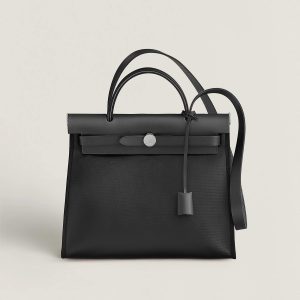 Hermès Herbag  31 Noir naturel Toile 1930 Z