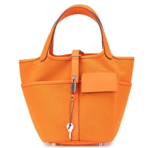 Hermès Picotin Cargo 18 Orange H 93 Swift, Toile Goeland 2023 U