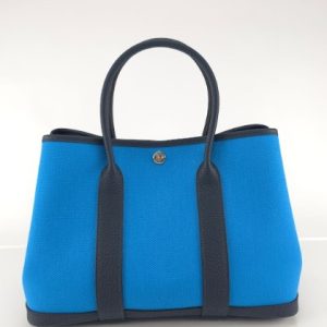 Hermès Garden Party  30 Bleu Riviera Negonda, Toile Officier