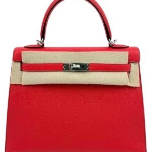 Hermès Kelly Sellier & Verso 25 Rouge H 55, Rouge Coeur S3 2020 Y
